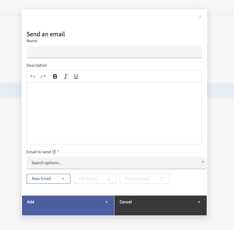 Screenshot of Send an Email trigger