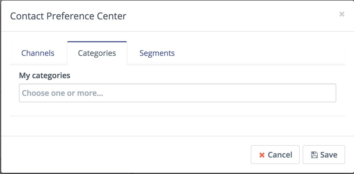 Screenshot of assigning Category to Contact