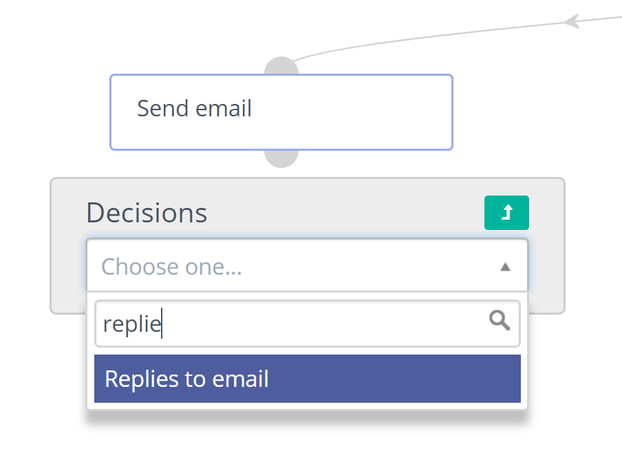 Screenshot showing Contact replies Campaign action
