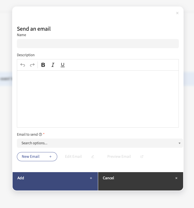 Screenshot of Send an Email trigger
